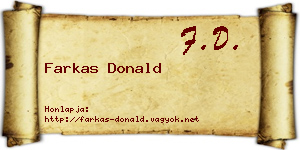 Farkas Donald névjegykártya
